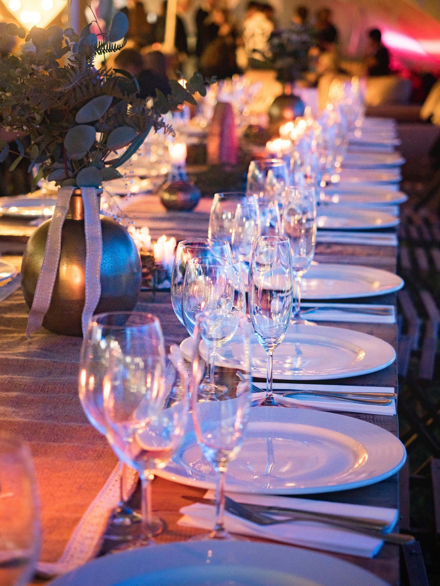 Elegant event dinner table setting